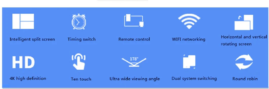 Windows Android System 4K Resolution 75-Inch Free Stand Full Screen LED Poster