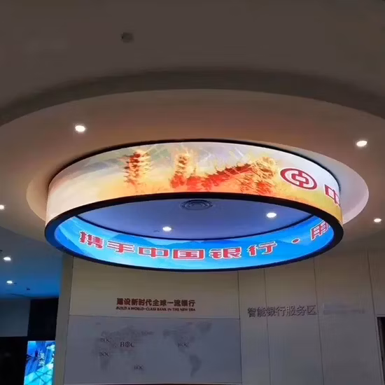 Rolo interno dobrável módulo macio redondo circular curvado coluna cilíndrica esfera criativa flexível tela de exibição LED