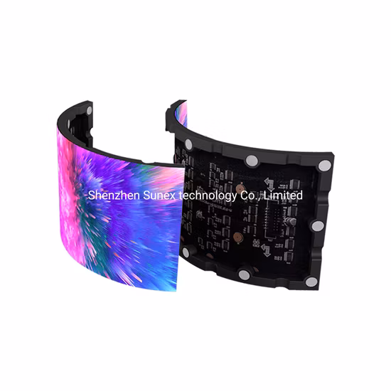 Módulo macio interno P1.8 P2 P2.5 P3 P4 Tela LED personalizável flexível curvada